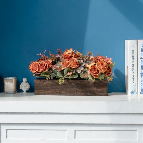 Dahey Centerpiece Table Decorations for Dining Room Farmhouse Living Room Fall Table Centerpieces Decor Wood Tray with 3 A...