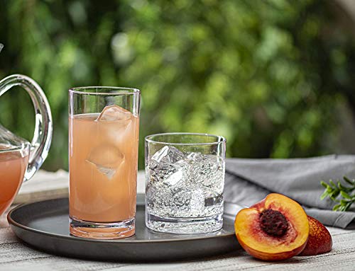 Le'raze Elegant Acrylic Drinking Glasses [Set of 18] Multi Size Attractive Clear Plastic Tumblers - Unbreakable Drinkware ...