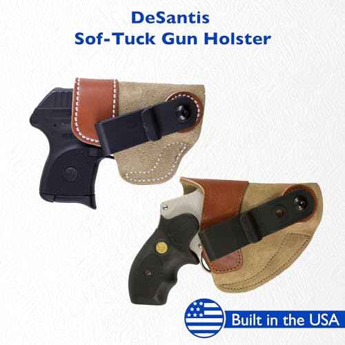 DeSantis Sof-Tuck - IWB Holster, Fits the KelTec P32/P3AT/RGR LCP/LCP II, Colt Mustang/Pony/Pocketlite, Taurus 738TCP/Spectrum, Springfield 911, SIG P238, Kimber Micro Carry 380 - Right Hand Draw, Tan