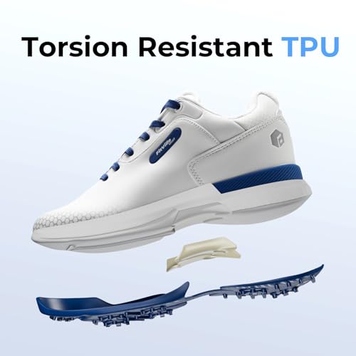 FitVille Wide & Extra Wide Mens Golf Shoes Professional Outdoor Waterproof Spiked Golf Shoes for Men
