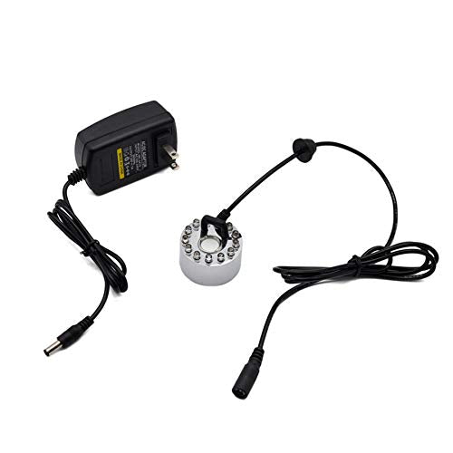 Akeydeco Halloween Party Mist Maker,Ultrasonic Water Pond Fountain Fogger 9 LED Red Yellow and Blue Light Flashes Aluminum...