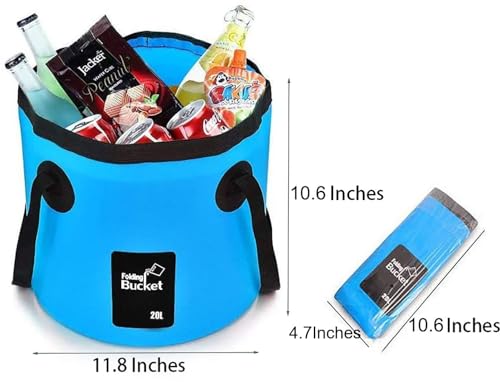 BANCHELLE Collapsible Bucket Water Container Portable Folding Camp Wash Basin for Outdoor Traveling Hiking Fishing Car Was...