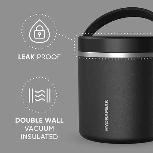 Hydrapeak 25oz Stainless Steel Vacuum Insulated Food Jar for Hot Food and Cold Food, Wide Mouth Leak-Proof Soup Jar for Ad...