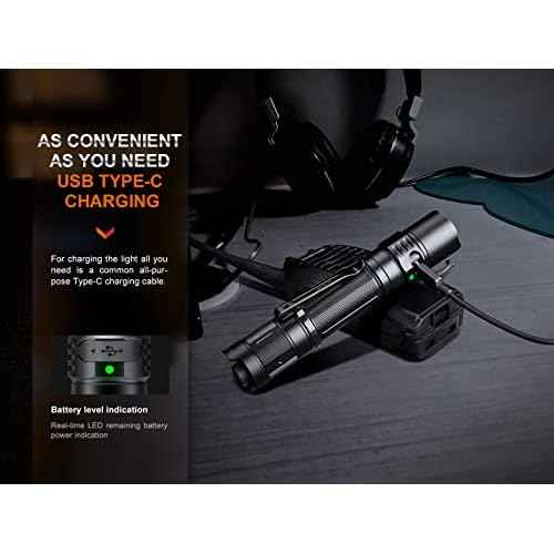 Fenix PD35R Tactical Flashlight, USB-C Rechargeable, 1700 Lumen with Organizer
