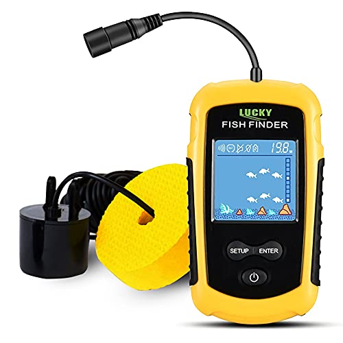LUCKY Kayak Portable Fish Depth Finder Water Handheld Fish Finder Sonar Castable Kayak Boat Fishfinder Transducer Fishing ...
