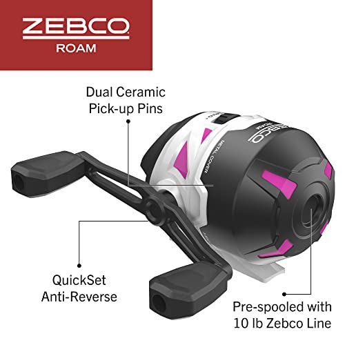 Zebco Roam Spincast Reel and Fishing Rod Combo, 6-Foot 2-Piece Fiberglass Fishing Pole with ComfortGrip Handle, Quickset A...