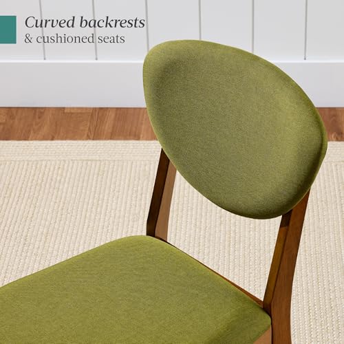Best Choice Products Dining Chairs Set of 2, Mid-Century Modern Upholstered Wood, Armless w/Seat Cushion, Padded Backrest...
