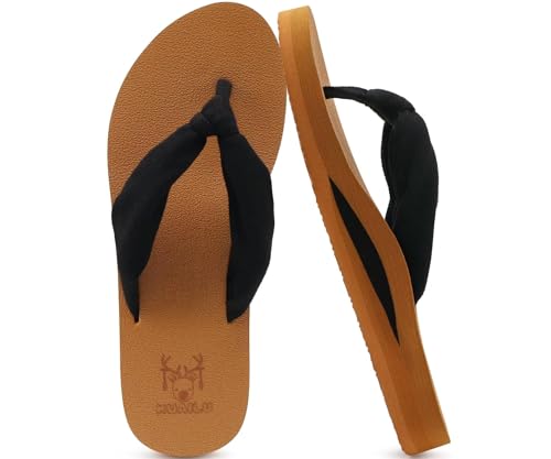 KuaiLu Flip Flops for Women with Arch Support Yoga Mat Comfortable Summer Beach Walking Thong Cushion Sandals Slip On Indo...