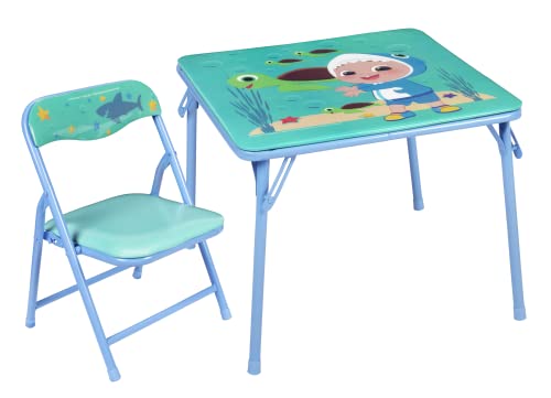 CoComelon Table & Chair Set for Toddlers 24-48M, Includes 1 Table & 1 Chair - Sturdy Metal Construction, Table: 20" L x 2...