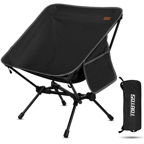 TOBTOS Ultralight Camping Chair, Portable Folding Chair Support 330 lbs, Compact Backpacking Chair with Carry Bag for Hiki...