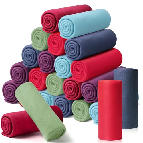 24 Packs Fleece Throw Blanket Soft Warm Lightweight Fleece Blanket Cozy Throw Bulk for Bed Couch Sofa Home Office Wedding ...