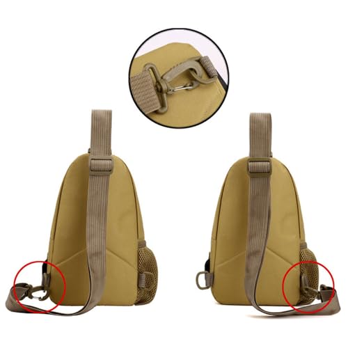 Tactical Crossbody Backpack for Men, Handiness Mountain Climbing, Lightweight Daypack for Biking Travel, Khaki