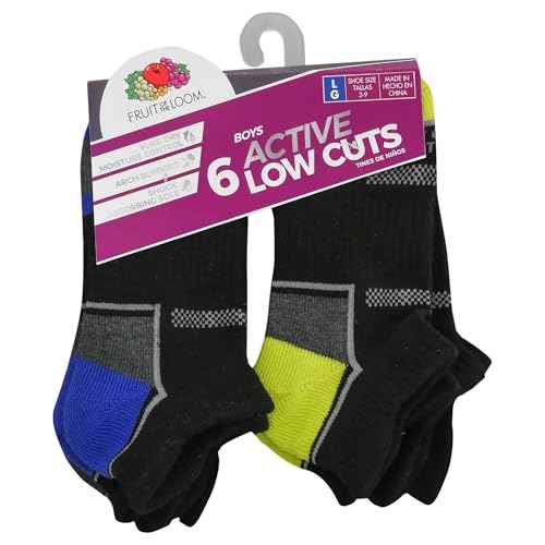 Fruit of the Loom Boys' Everyday Active Sport Low Cut Socks (12 Pack)