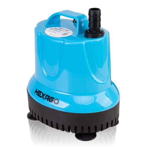 Hexago 580GPH Submersible Water Fountain Pump, 60W Small Sump Pump with 9FT High Lift, Aquarium Pumps for Outdoor Pond, Hy...