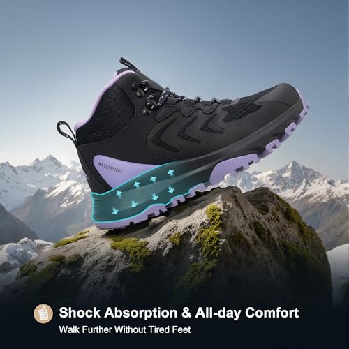 Women’s Waterproof Hiking Boots Lightweight Comfortable Trail Walking Outdoor Boots