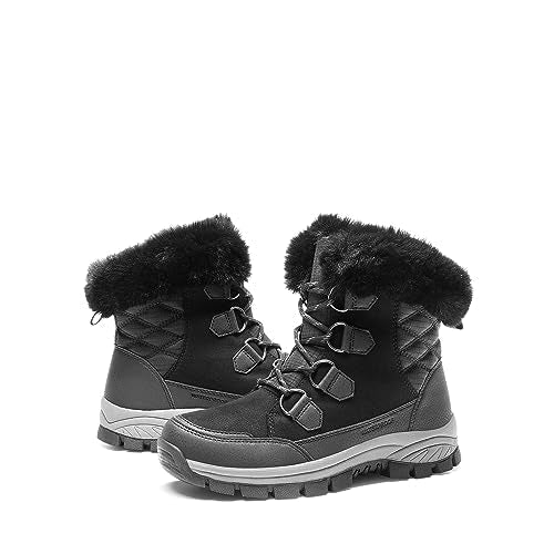 DREAM PAIRS Waterproof Snow Boots for Women, Faux Fur Cozy Warm Insulated Winter Boots Lace Up Mid-Calf Outdoor Shoes for ...