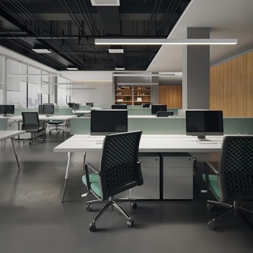 LEONLITE 8FT Linkable LED Linear Light, Dimmable Architectural LED Suspension Office Lighting Fixture, 3CCT, ETL Listed, M...