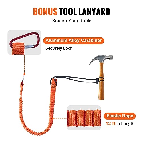 VEVOR Steel Core flipline, 1/2" x 12' Arborist Flipline, Flip Line for Tree Climbing with Alloy Steel Snap Hook, Aluminum ...