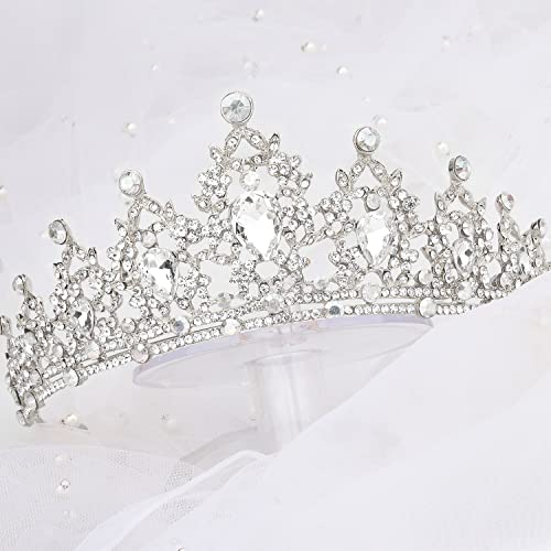 COCIDE Silver Tiaras and Crowns for Women Crystal Headband for Girl Clear Rhinestone Hair Accessories for Bride Wedding Br...