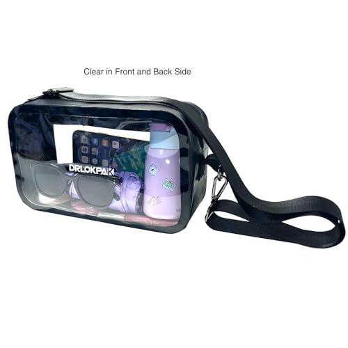 DRLOKPAK Stadium-Approved Clear Crossbody Bag Handbag–Reusable PVC Purse Pack for Events Concerts Festivals & Games