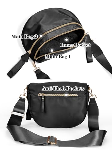 Pure Colour Crossbody Bag Bum Bag for Women,Spacious Purse Fanny Packs Belt Bag,Oversized Bum Bag (Colour Bum Bag-Black)