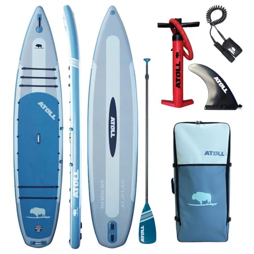 Atoll Inflatable Stand Up Paddle Board | Extra Wide SUP for Adults, Fishing, Touring & All-Around Adventure | Stable Paddl...