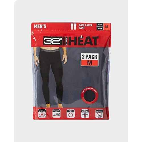 32 Degrees Men's 2-Pack Performance Lightweight Thermal Baselayer Legging Pant