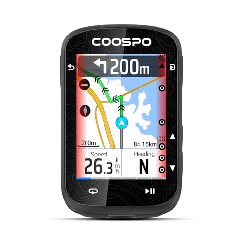 COOSPO Color Touchscreen GPS Bike Computer CS600, Wireless IPX7 Waterproof Cycling GPS Speedometer with Bluetooth/ANT+, Ba...