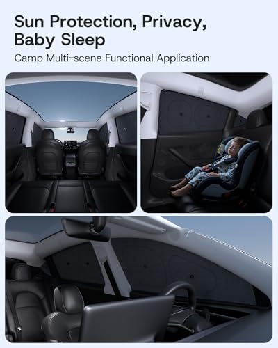 SUMK Universal Side Window Sunshade for Tesla Model Y (Juniper) Accessories [100% Sun Protection] Perfect Camping & Privac...