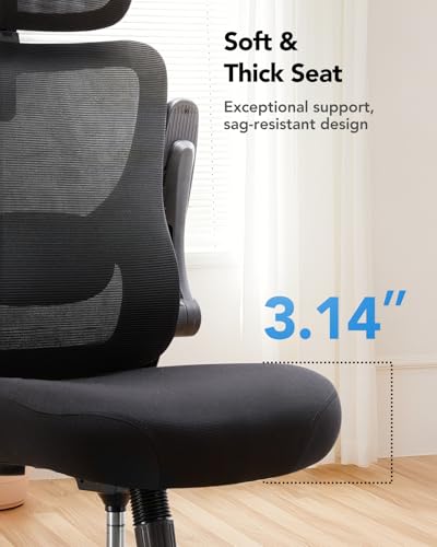 HUANUO Ergonomic Office Chair, High Back Computer Desk Chair with Adjustable Lumbar Support and Headrest, Comfy Gaming Cha...