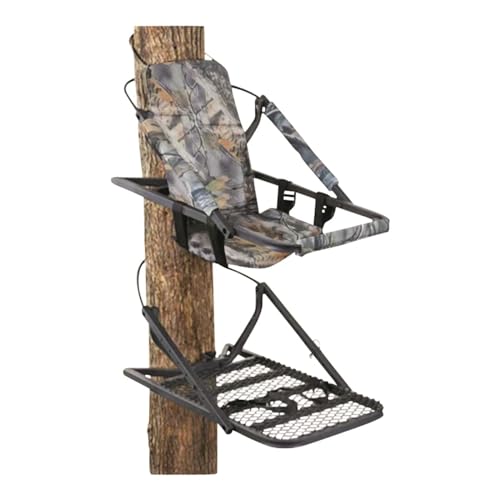 Guide Gear Extreme Deluxe Climbing Tree Stand for Hunting with Seat and Foot Platform, Deer Hunting Accessories Mossy Oak ...