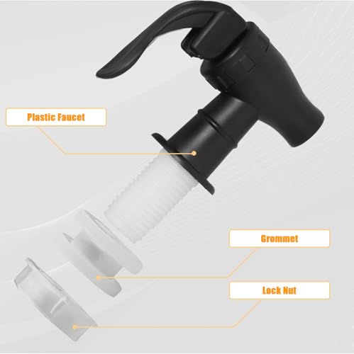 Biaungdo 2 Pcs Replacement Spigot for Beverage Dispenser, Black Push Style Beverage Dispenser Carafe Spigot Water Dispense...