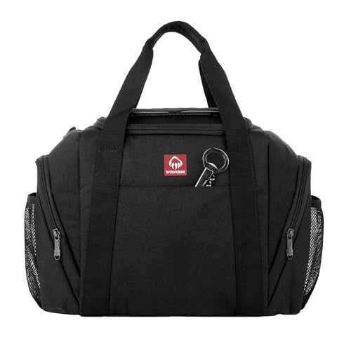 Wolverine Duffel Coolers | 30 Can Capacity | Insulated | Reusable | Heavy Duty | Adjustable | Travel | Worksite | Outdoor | Tailgating | Durable | Polyester Canvas | Large Capacity - Black