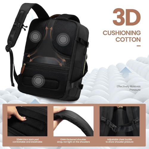 LOVEVOOK 40L Travel Backpack for Women, Carry On Backpack with 3 Packing Cubes,TSA Personal Item Travel Bag Airline Approv...