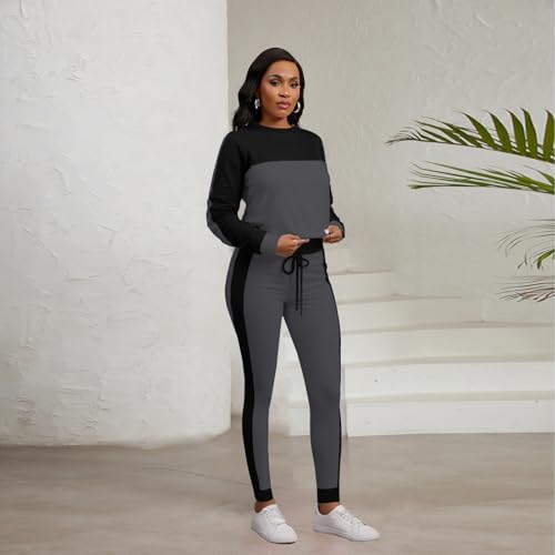 HBQ Women‘s Color Block 2 Piece Outfits Casual Travel Sweatsuits Lounge Sets 2025 Fall Fashion