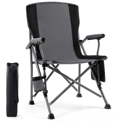 Camping Chair for Adults,Portable Folding Lawn Chair for Outside,Heavy Duty Camping Chair Support up to 330lbs,Collapsible...