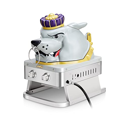 JMU Duke Dog Portable Propane Gas Grill, 16,000 BTU Tabletop Barbecue Grill with 2 Burners, Dual Temperature Control Ideal...