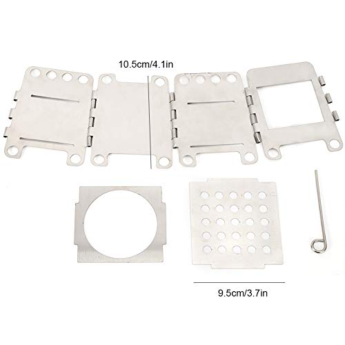 Portable Stainless Steel Folding Stove, Wide Opening Design for Adding Wood with Reusable Pouch, for Outdoor Camping BBQ H...