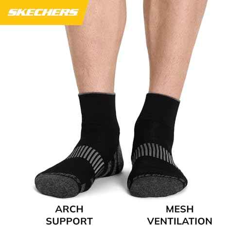 Skechers Men's Work Collection High Quarter Crew Cushioned Socks (8-Pack)