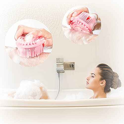 TDHDIKE Silicone Body Scrubber Loofah - Set of 3 Soft Exfoliating Body Bath Shower Scrubber Loofah Brush for Sensitive Kids Women Men All Kinds of Skin