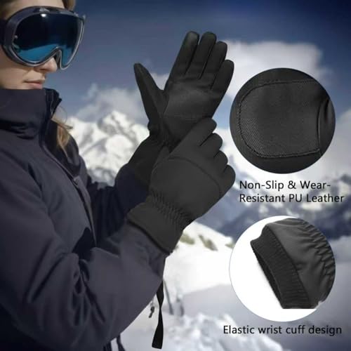 PROUDDEMON Winter Waterproof Snow Ski Gloves for Women Men in Extreme Cold Weather, Insulated Windproof Gloves for Outdoor...
