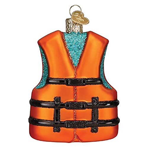 Old World Christmas Ornaments Life Jacket Glass Blown Ornaments for Christmas Tree