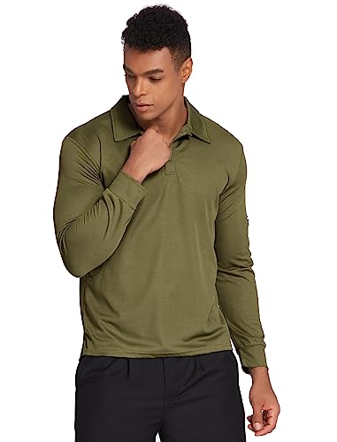 Deyeek Men's Polo Shirts Long Sleeve Golf Polo Shirts for Men Quick Dry UPF 50+ Sun Protection Polos Casual Collared Shirts