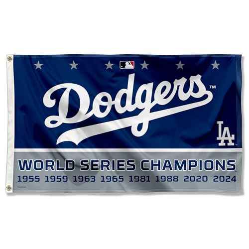 Los Angeles Dodgers 8 Time World Champions Series 3x5 Flag