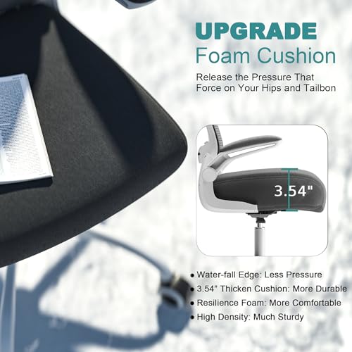 Mimoglad Office Chair, Comfy Desk Chair - High Back Ergonomic Computer Chair with Adjustable Lumbar Support & Headrest, Fl...