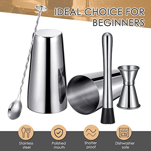 Tessco for You Cocktail Shaker Set, 16 Pcs Stainless Steel Bar Set Including Boston Shaker, Muddler, Double Measuring Jigg...