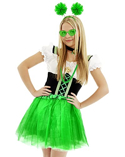 Tutu for Women Tutu Accessories Set Pom Pom Headband Tulle Tutu Skirt Heart Sunglasses Bead Necklaces