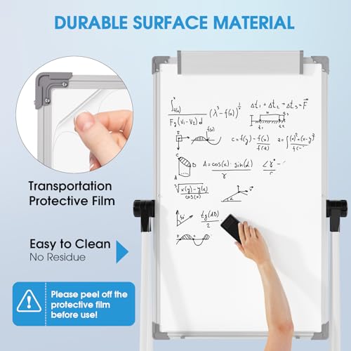 (Bundle of 2 Set)MaxGear Large White Board with Stands, 36" x 24" Big Easel Whiteboard Double Sided A-Style Stand Easel Dr...