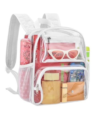 MAY TREE Small Clear Backpack Stadium Approved for Women and Men Clear Bag for Stadium Events Concert Sporting Festival, W...