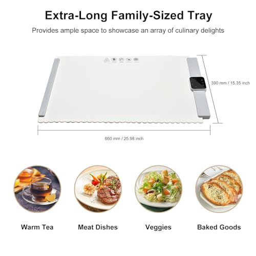 Electric Warming Tray with 5 Adjustable Temperature Control, Foldable and Portable Food Warmer for Parties, Holidays, Ente...